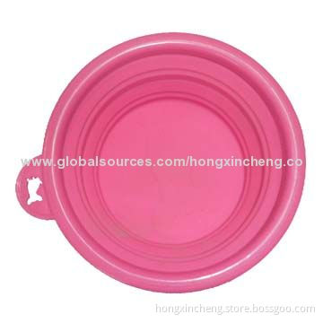 Foldable Silicone Pet Bowl, Folded Down to Less than 2cm High, 2 Sizes for Dogs and Cats